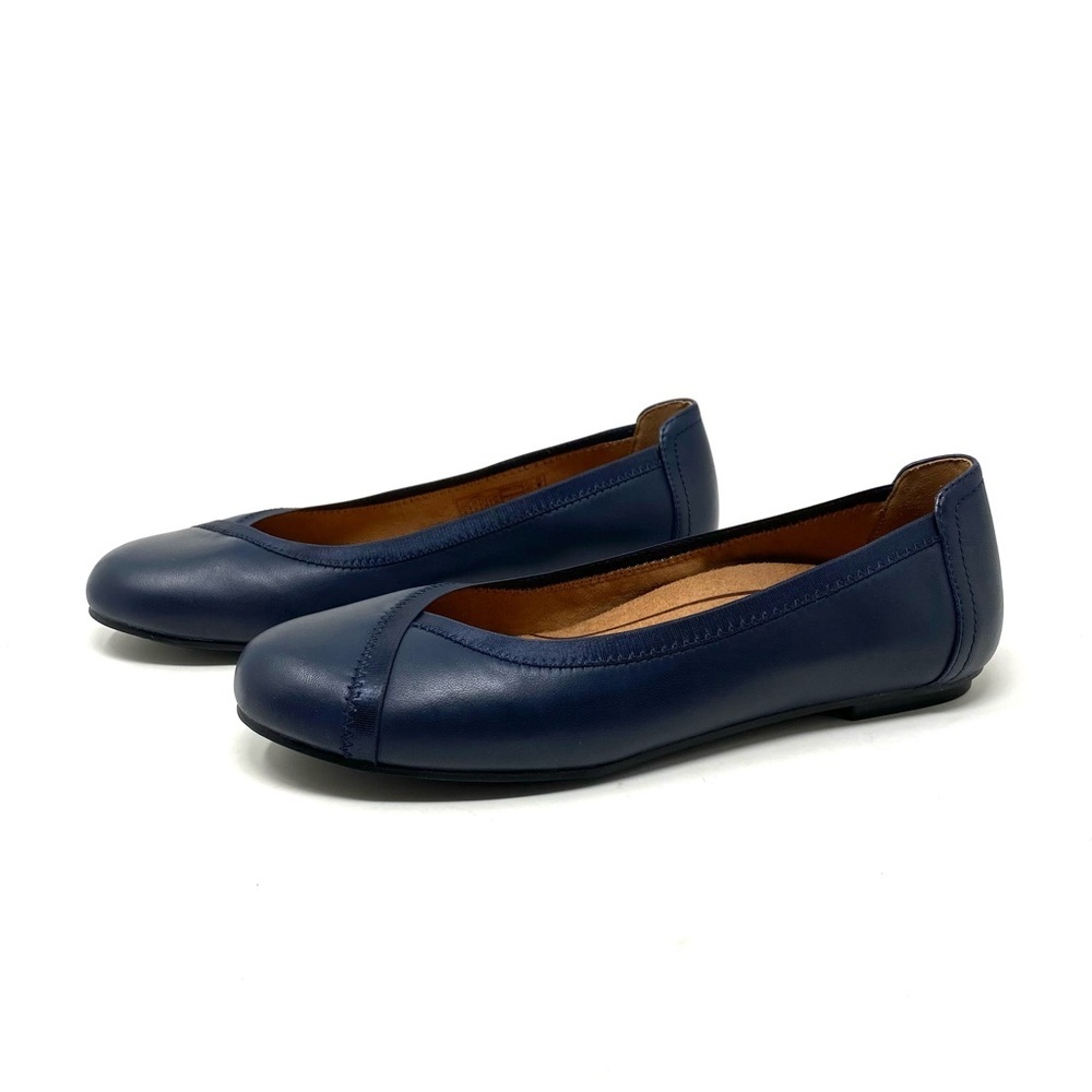 Vionic Spark Caroll Navy Leather Ballet Flats WIDE - Picture 2 of 8